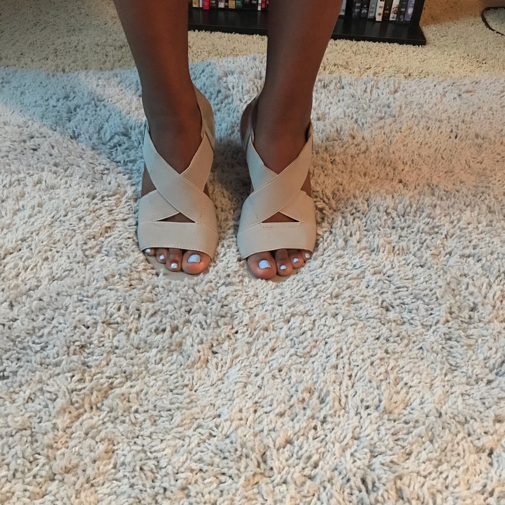 Gray bandage Calvin Klein heels